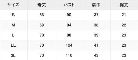 サイズ表