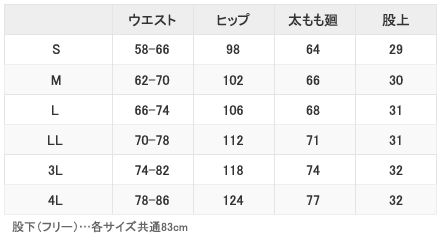 サイズ表