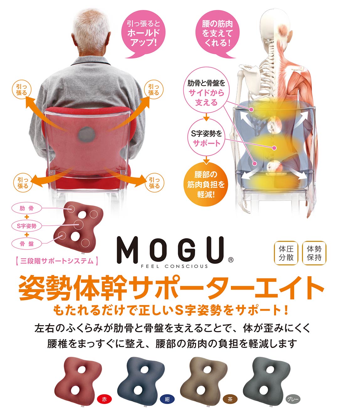 姿勢体幹サポーターエイトの特徴