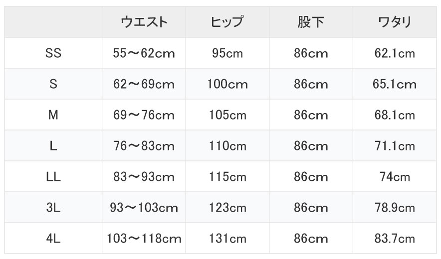 サイズ表