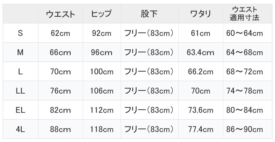 サイズ表