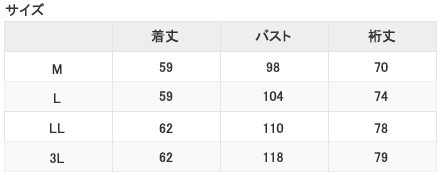 サイズ表