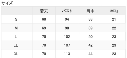 サイズ表