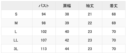 サイズ表