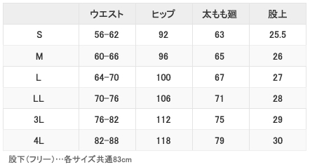 サイズ表