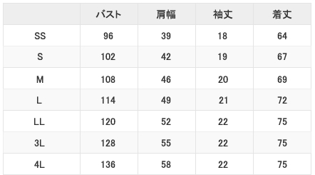 サイズ表