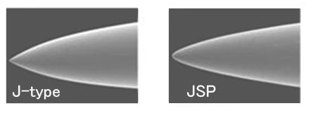 丸くなった針先