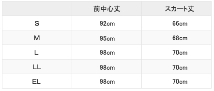 フォークエプロン4006サイズ