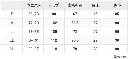 72-891サイズ表