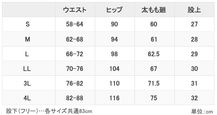 サイズ表