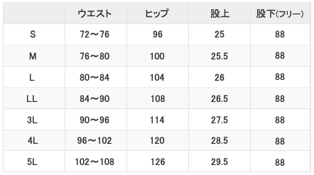 mz-0071サイズ表