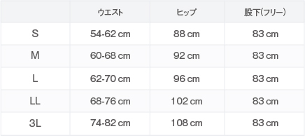 WHISeL(ホワイセル)　レディースパンツ(すっきり)WH10112サイズ表